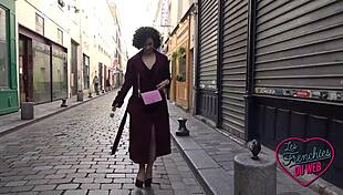 stacy, that russian brunette slut, discovers french anal pleasures outdoors in lingerie with big tits.