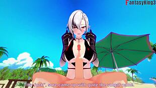 Arlecchino Bikini Beach Sex Pounding Hard in Genshin Impact Fantasy