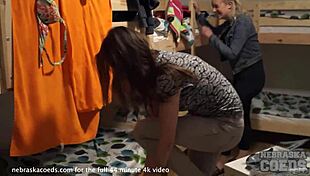 late night party with lucia and rebeka ruby peeing and sucking dick double blowjob 😏