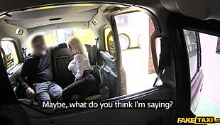 busty blonde estate agent chick gets drilled in cab. spying on her heels makes it hotter.