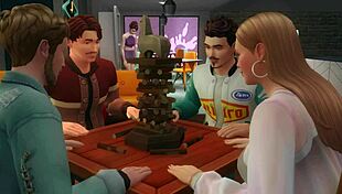 gangbang at bowling alley with blowjobs and cunnilingus on blonde tits