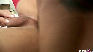 Latina TS Hilda in red stockings bangs anal with stranger guy hard.