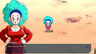 Hey, bulma's on an adventure with big busty tits in this hentai game