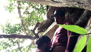 Sex on the beach with big cock and hairy ass