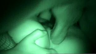 Charley Chases Performs Blowjob and Hardcore Sex with Brunette Babe in Night Vision.