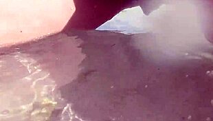 Shaved Pussy Peeing On Public Beach