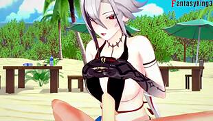 Arlecchino Bikini Beach Sex Pounding Hard in Genshin Impact Fantasy
