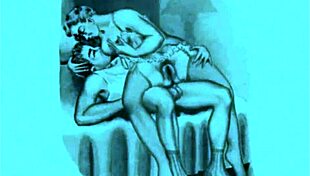 Vintage erotic drawing