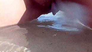 Shaved Pussy Peeing On Public Beach