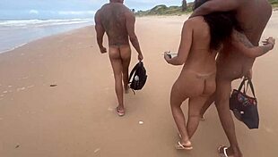 Went with my friend to flash at a nudist beach for big guys