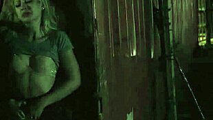 Brunette teen endures rough outdoor double penetration