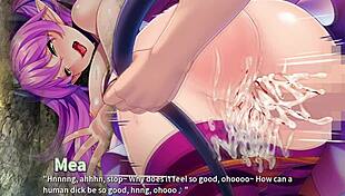 Stealing a monster girl harem, creampieing a stuck demon in this hentai game episode