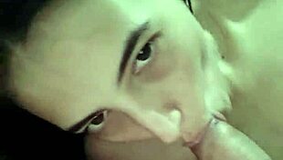 Want to see a yummy blowjob after class? This amateur gives POV cumshot in the classroom!