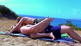 first time banging on the beach, feels so risky yet hot!