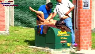 hot latina milf danna begs for dick from two guys and gets banged on the street 😈