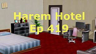 in harem hotel, the cute anime girl in sexy outfit gets wild
