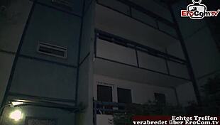 is this public porn casting with a german teen on the street?