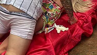 ब्लोंड सेक्स डॉल को बाहर चोदा!