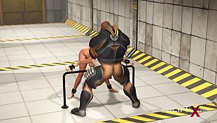 साइ-फाई बंकर में कफ्ड ब्लोंड एडवेंचर