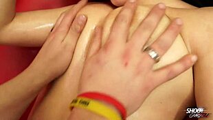 amateur couple having fun with sex on the sofa for some cash