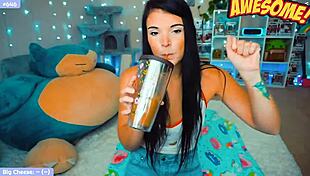 This cute nerdy goth girl is masturbating on webcam with toys.