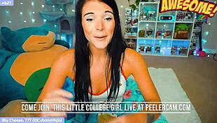 This cute nerdy goth girl is masturbating on webcam with toys.