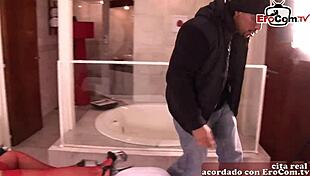 In a homemade scene, the spanish latina milf with big tits gets bound and anal fucked