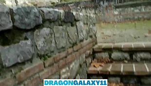 Outdoor blowjob in the park near neighbors, brunette flashing tits and pov sex 😍