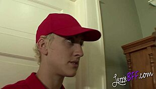 i'm the hot milf fucking my skinny delivery pizza girl bff in this lezzie scene.