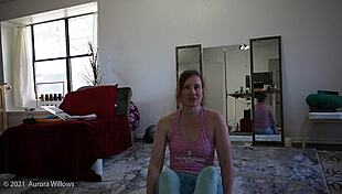 Yoga Lesson With Brunette Babe