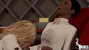 Big booty milf sucks hard cock in 3d