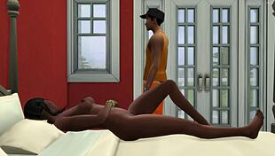 Stepbrother catches naked indian stepsister in bed and fucks her after licking.