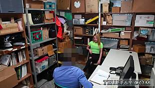 Blonde Teen 18+ Gets Creampied by Old Police Officer in Uniform at Work Office