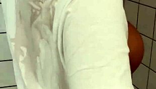 Damn! Busty Chubby Teen Soaked in Shower Gets Huge Facial Backstage!