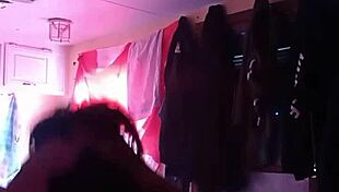 Sucking a deep load from canadian slut's blowjob