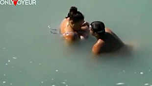 beach voyeur catches bbw mermaid with huge tits in the sea