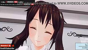 Uncensored Japanese hentai anime features handjob and blowjob, asmr earphones recommended