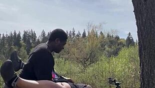 Chubby bbw remi enjoys a moment on a giant rock with her partner