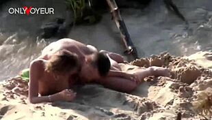 Watch this teen babe get hammered on the beach!