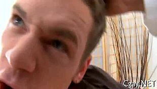 in this hawt gay scene, a guy gets a sloppy blowjob from his lover