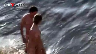 Watch this teen babe get hammered on the beach!
