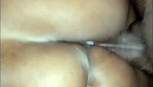 Ebony beauty gets wet in doggystyle with monster cock