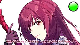 In this hentai, Scathach trains your stamina with femdom edging in POV.