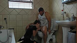 French Maid Delivers Blumkin Cum Shot After Gagging