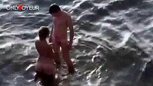 Watch this teen babe get hammered on the beach!