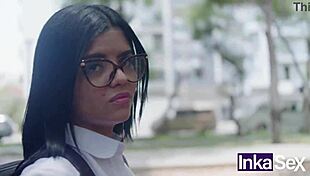 Shy 18-Year-Old Schoolgirl Skips Class for Huge Cock Stranger!