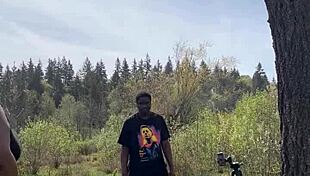 Chubby bbw remi enjoys a moment on a giant rock with her partner