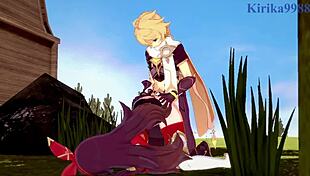 Amber and fischl amy and aether intense sex - genshin impact hentai