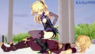 Amber and fischl amy and aether intense sex - genshin impact hentai