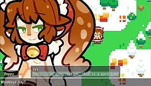 Poppy from League of Legends in Christmas Hentai Parody Covered in Hot Cum Outdoors in Snow